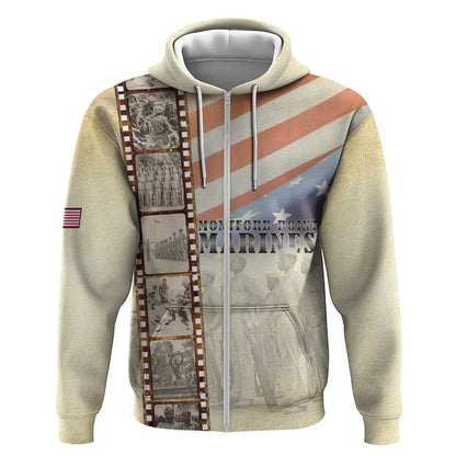Montford Point Marines Zip Hoodie The First Black US Marines Film Striped Style