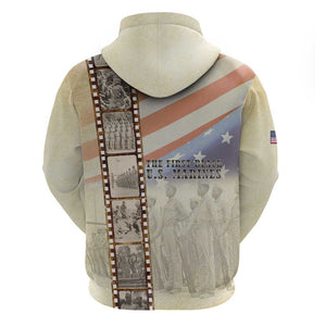 Montford Point Marines Zip Hoodie The First Black US Marines Film Striped Style
