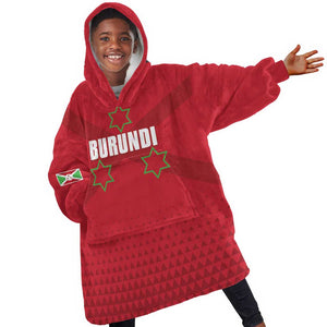 Custom Burundi Football Kid Wearable Blanket Hoodie Go Intamba Go