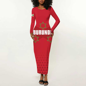 Custom Burundi Football Long Sleeve Bodycon Dress Go Intamba Go LT15