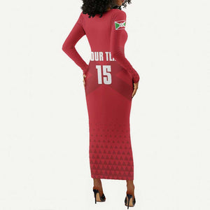 Custom Burundi Football Long Sleeve Bodycon Dress Go Intamba Go LT15