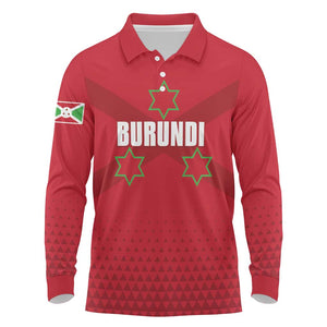 Custom Burundi Football Long Sleeve Polo Shirt Go Intamba Go