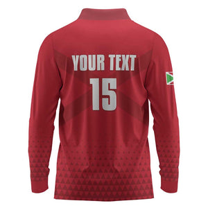 Custom Burundi Football Long Sleeve Polo Shirt Go Intamba Go