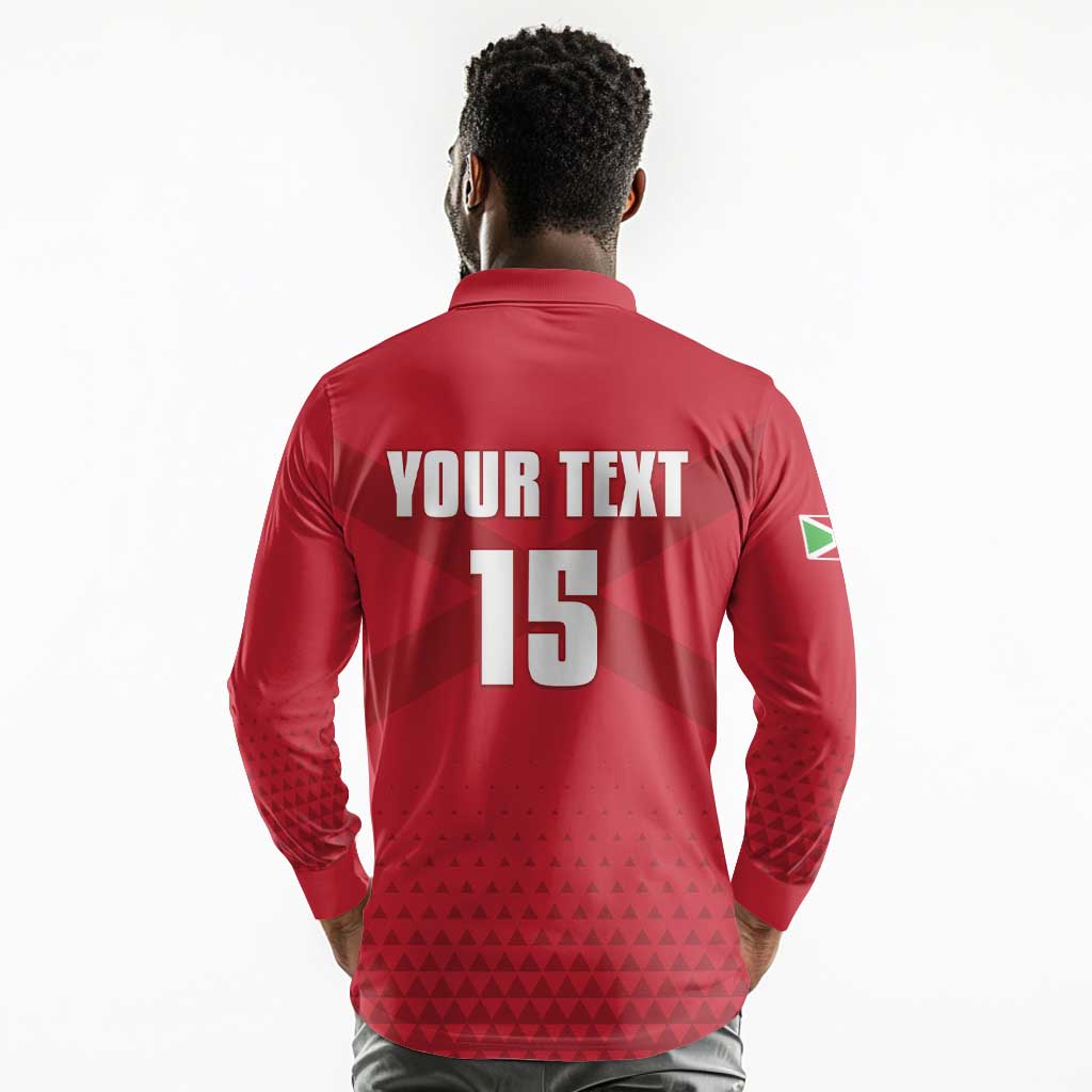 Custom Burundi Football Long Sleeve Polo Shirt Go Intamba Go