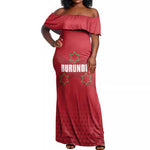 Custom Burundi Football Off Shoulder Maxi Dress Go Intamba Go