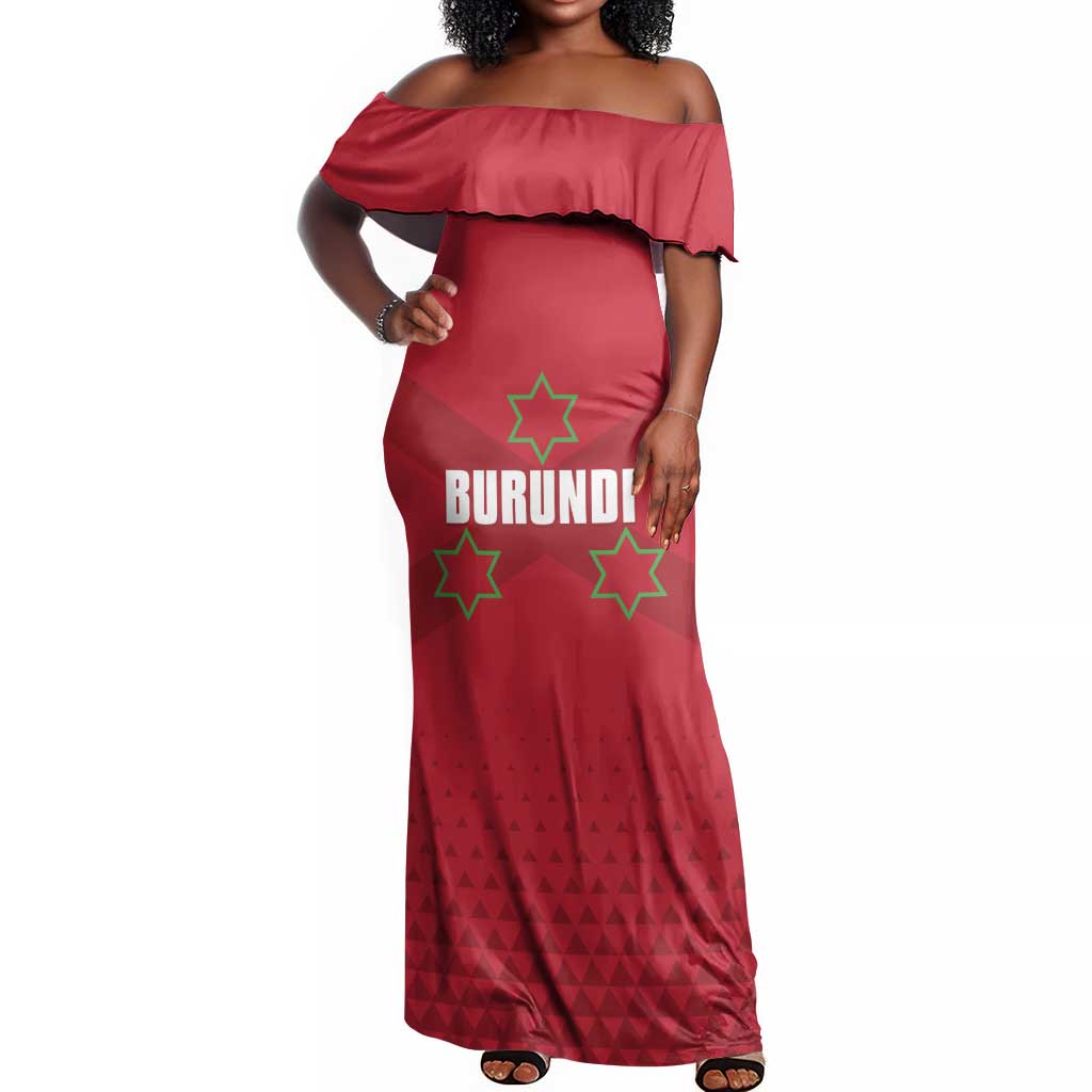 Custom Burundi Football Off Shoulder Maxi Dress Go Intamba Go