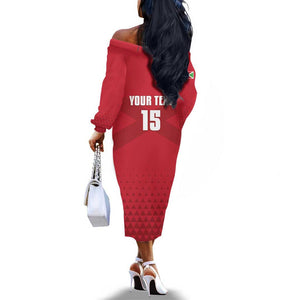 Custom Burundi Football Off The Shoulder Long Sleeve Dress Go Intamba Go