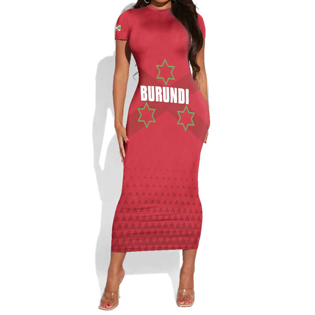 Custom Burundi Football Short Sleeve Bodycon Dress Go Intamba Go LT15