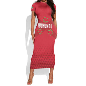 Custom Burundi Football Short Sleeve Bodycon Dress Go Intamba Go LT15