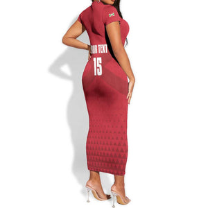 Custom Burundi Football Short Sleeve Bodycon Dress Go Intamba Go LT15
