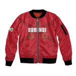 Custom Burundi Football Sleeve Zip Bomber Jacket Go Intamba Go