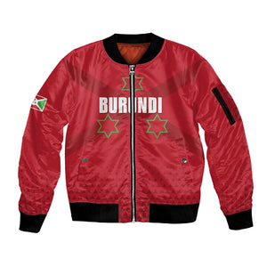 Custom Burundi Football Sleeve Zip Bomber Jacket Go Intamba Go