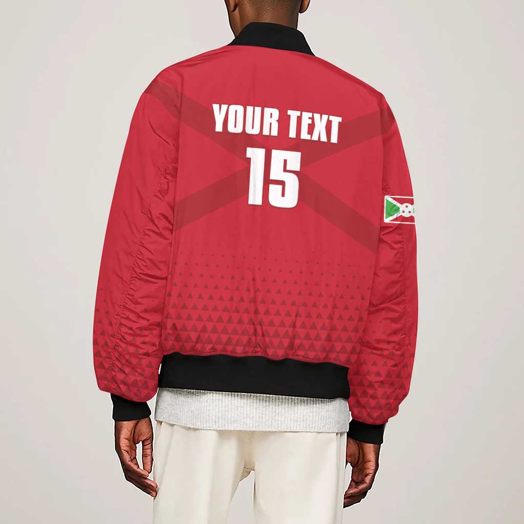 Custom Burundi Football Sleeve Zip Bomber Jacket Go Intamba Go