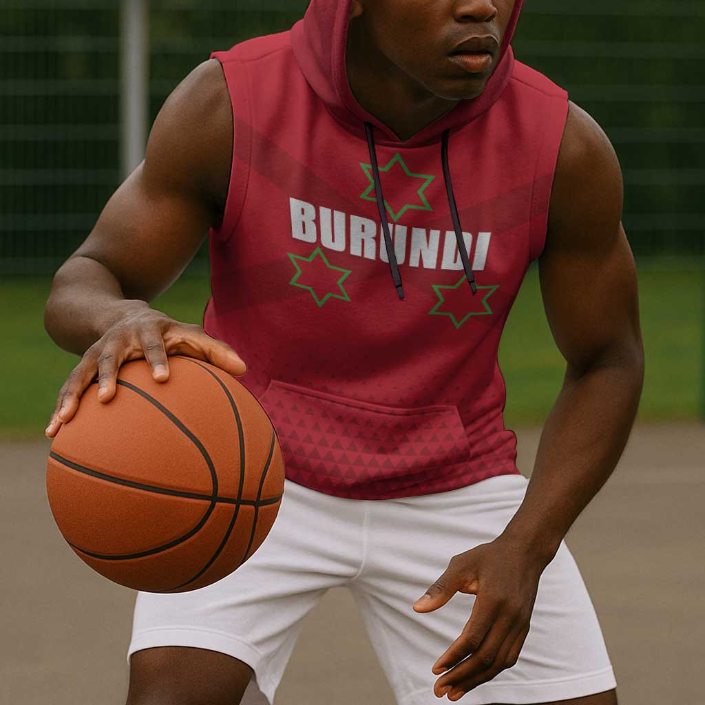 Custom Burundi Football Sleeveless Hoodie Go Intamba Go - African Pride