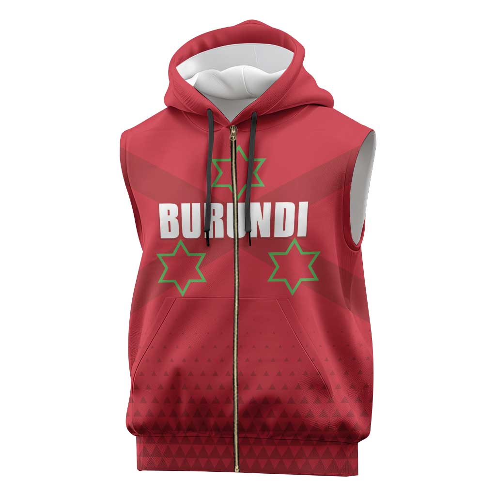 Custom Burundi Football Sleeveless Zip Hoodie Go Intamba Go - African Pride