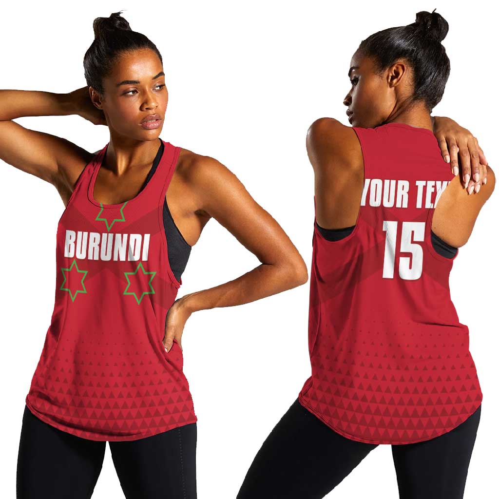 Custom Burundi Football Women Racerback Tank Go Intamba Go