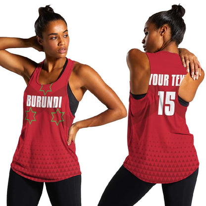 Custom Burundi Football Women Racerback Tank Go Intamba Go