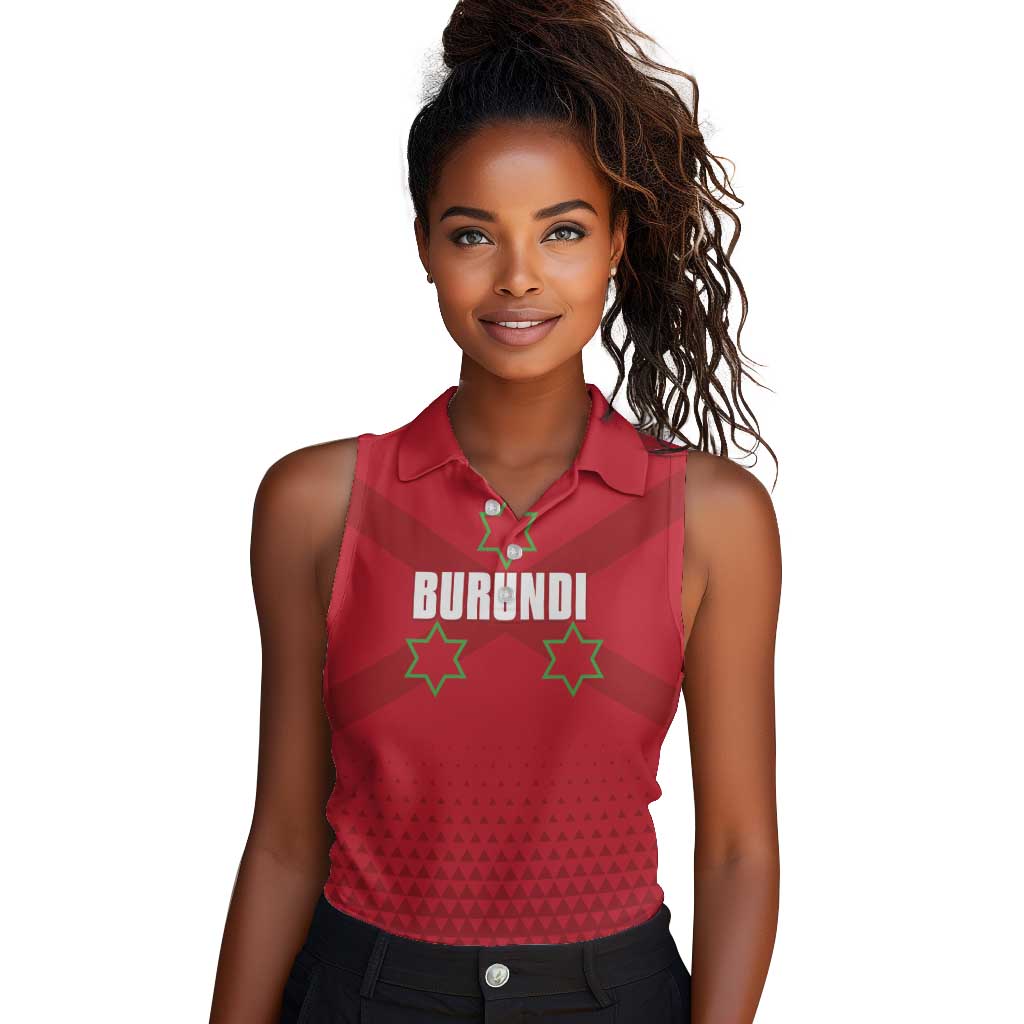 Custom Burundi Football Women Sleeveless Polo Shirt Go Intamba Go