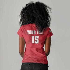 Custom Burundi Football Women V-Neck T-Shirt Go Intamba Go
