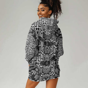 Snake African Skin Animals Pattern Hoodie Dress