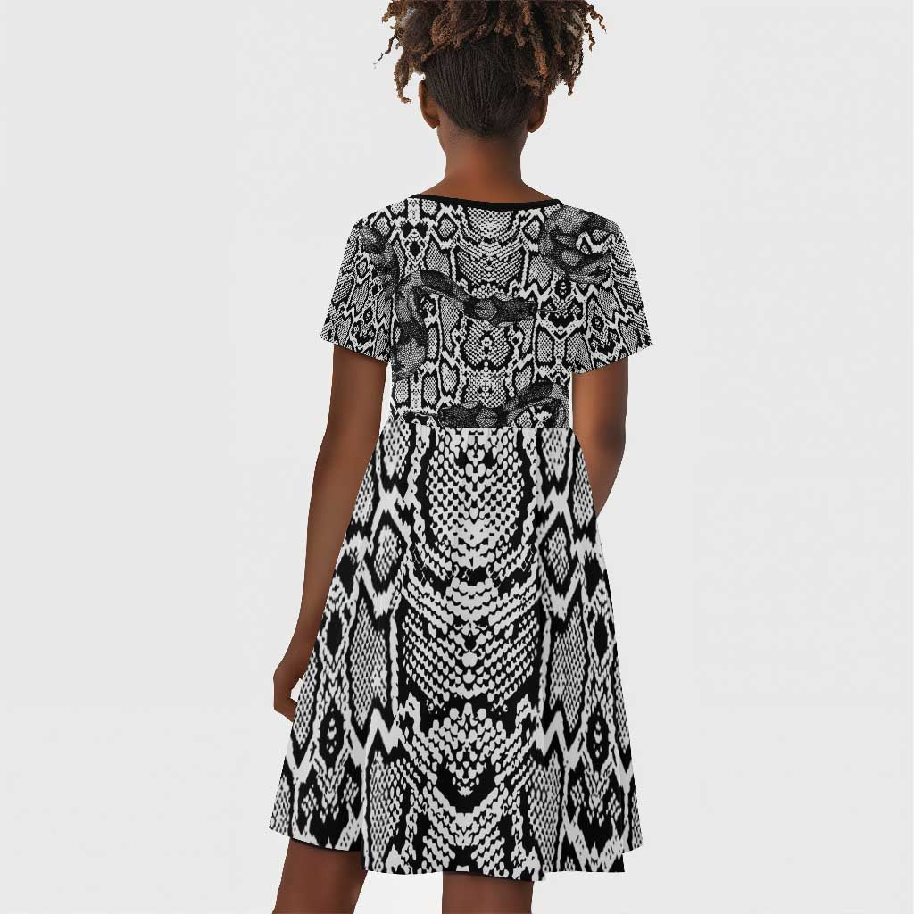 Snake African Skin Animals Pattern Kid Short Sleeve Dress
