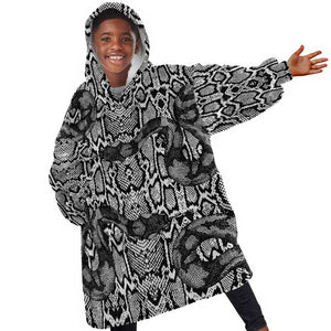 Snake African Skin Animals Pattern Kid Wearable Blanket Hoodie