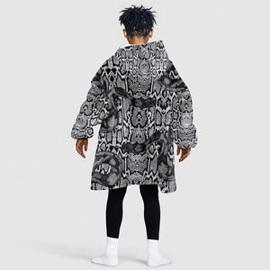 Snake African Skin Animals Pattern Kid Wearable Blanket Hoodie