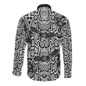 Snake African Skin Animals Pattern Long Sleeve Button Shirt
