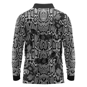 Snake African Skin Animals Pattern Long Sleeve Polo Shirt