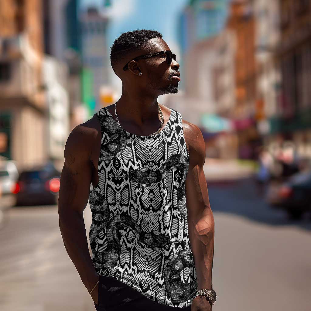 Snake African Skin Animals Pattern Men Tank Top