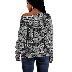 Snake African Skin Animals Pattern Off Shoulder Sweater