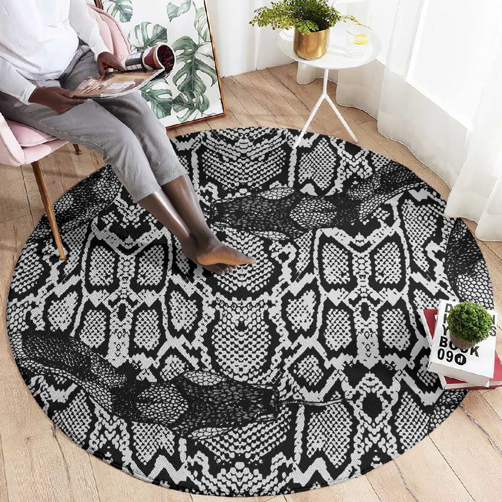 Snake African Skin Animals Pattern Round Carpet