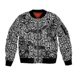 Snake African Skin Animals Pattern Sleeve Zip Bomber Jacket