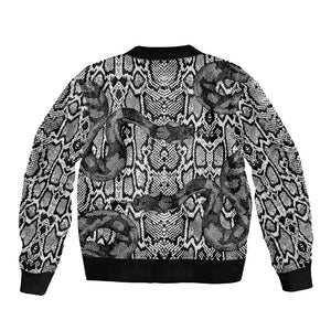 Snake African Skin Animals Pattern Sleeve Zip Bomber Jacket