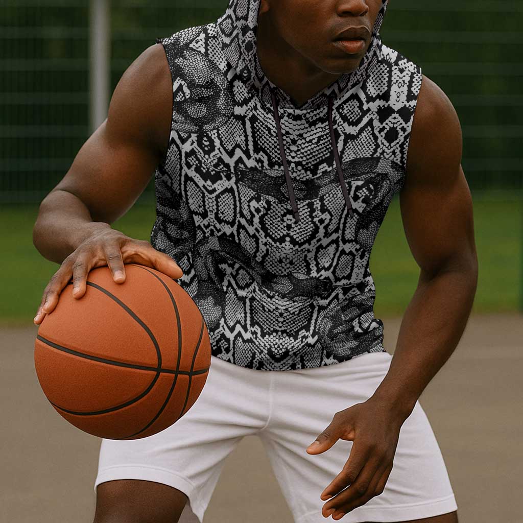 Snake African Skin Animals Pattern Sleeveless Hoodie - African Pride