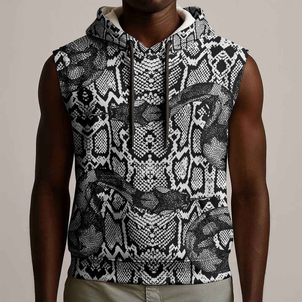 Snake African Skin Animals Pattern Sleeveless Hoodie - African Pride