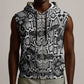 Snake African Skin Animals Pattern Sleeveless Zip Hoodie - African Pride