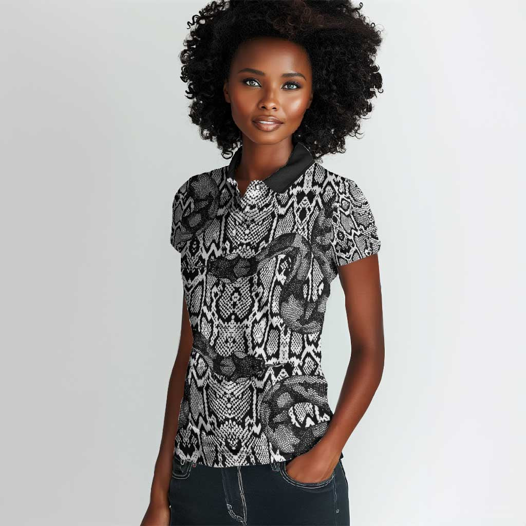 Snake African Skin Animals Pattern Women Polo Shirt