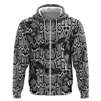 Snake African Skin Animals Pattern Zip Hoodie