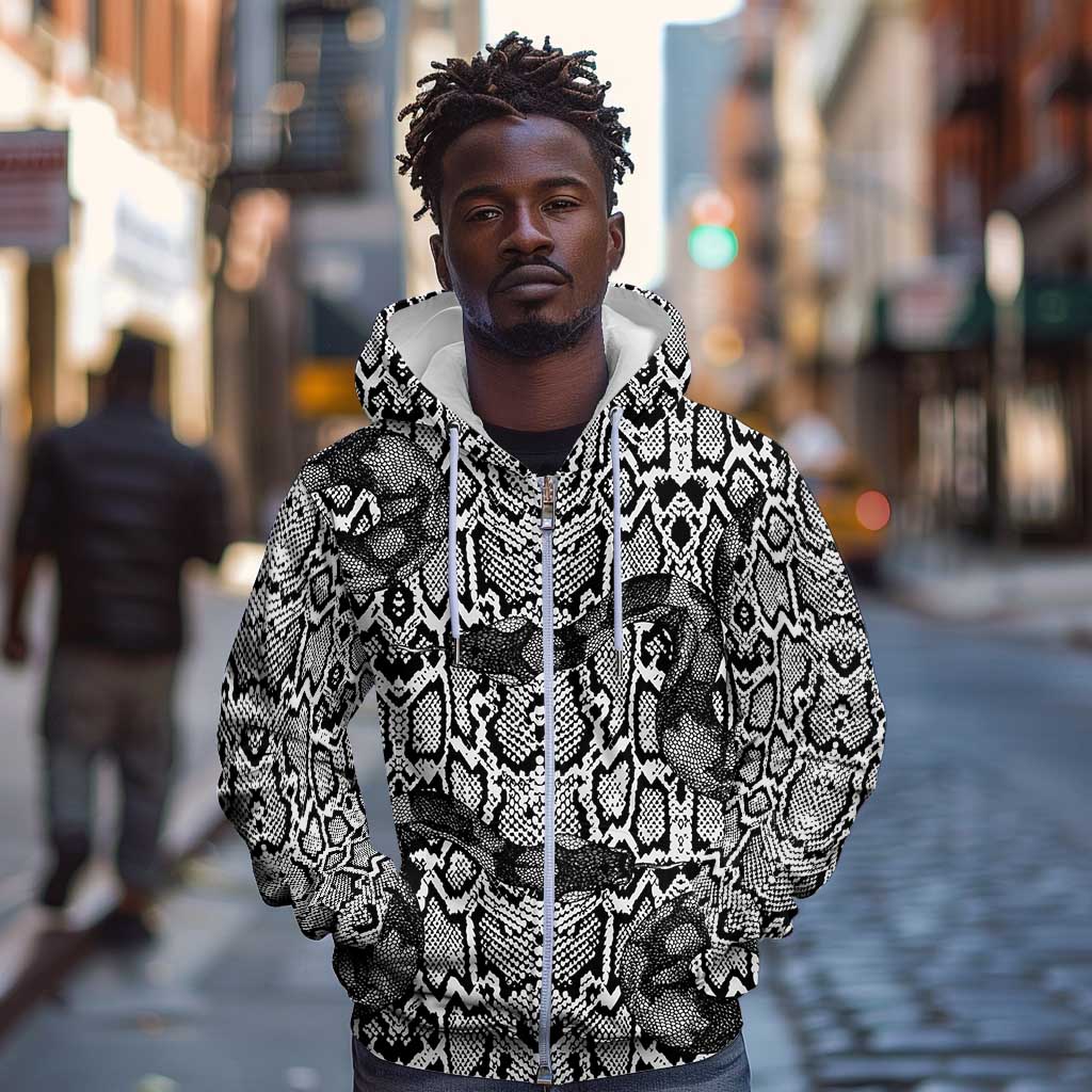 Snake African Skin Animals Pattern Zip Hoodie