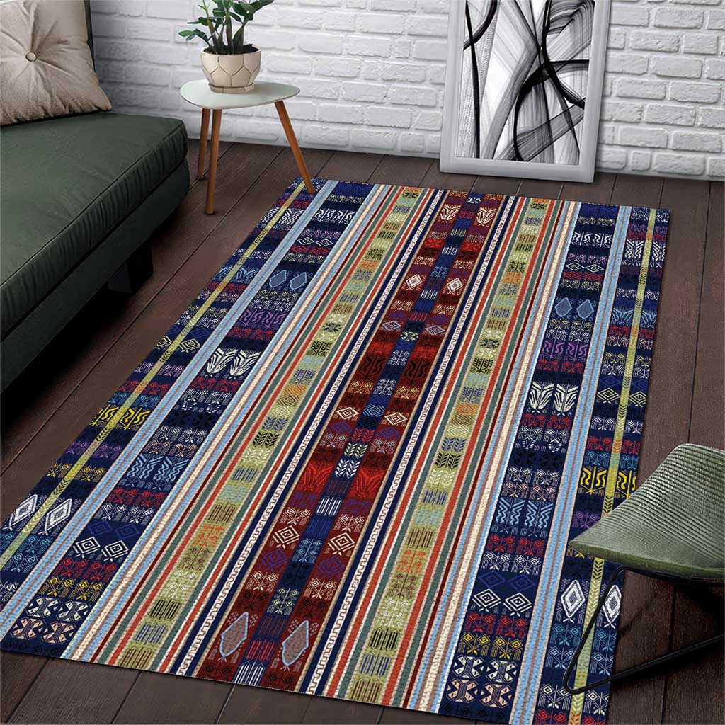 Lamba Mpanjaka Malagasy Traditional Pattern Area Rug