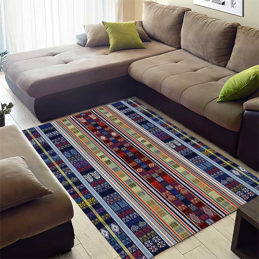 Lamba Mpanjaka Malagasy Traditional Pattern Area Rug