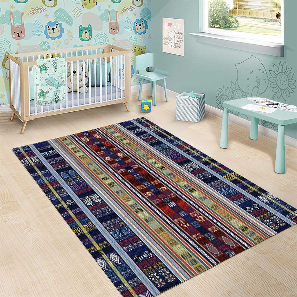 Lamba Mpanjaka Malagasy Traditional Pattern Area Rug