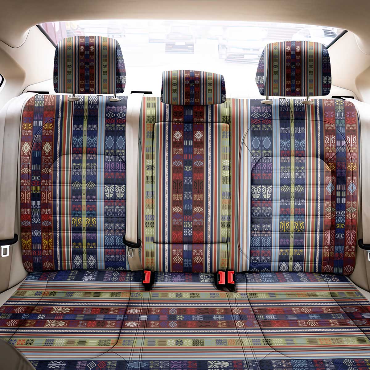 Lamba Mpanjaka Malagasy Traditional Pattern Back Car Seat Cover