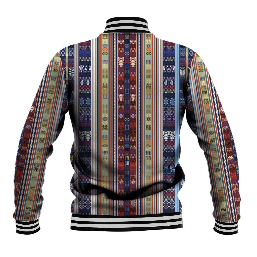 Lamba Mpanjaka Malagasy Traditional Pattern Baseball Jacket