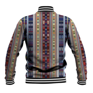 Lamba Mpanjaka Malagasy Traditional Pattern Baseball Jacket