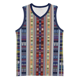 Lamba Mpanjaka Malagasy Traditional Pattern Basketball Jersey - African Pride