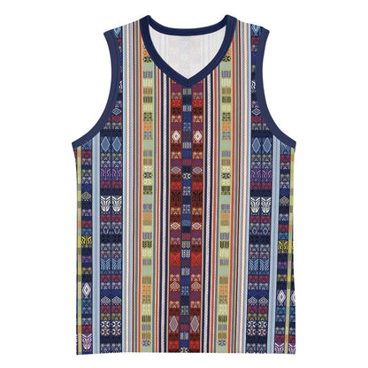 Lamba Mpanjaka Malagasy Traditional Pattern Basketball Jersey - African Pride