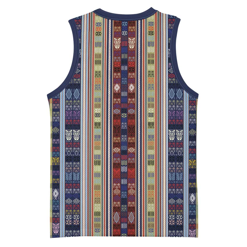 Lamba Mpanjaka Malagasy Traditional Pattern Basketball Jersey - African Pride