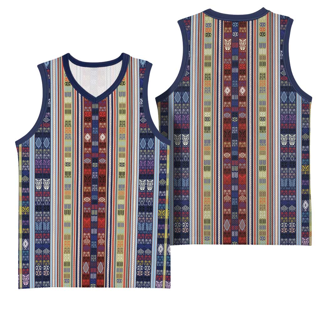 Lamba Mpanjaka Malagasy Traditional Pattern Basketball Jersey - African Pride